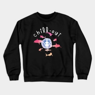 Chill-out - Yoga & Sharks Crewneck Sweatshirt